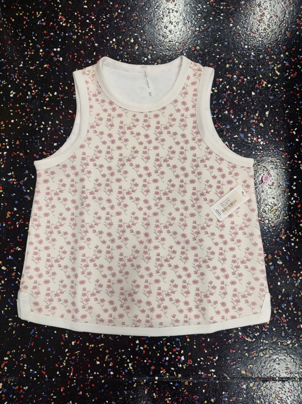 Women's Simply Southern Cream Tank with Pink Floral Print